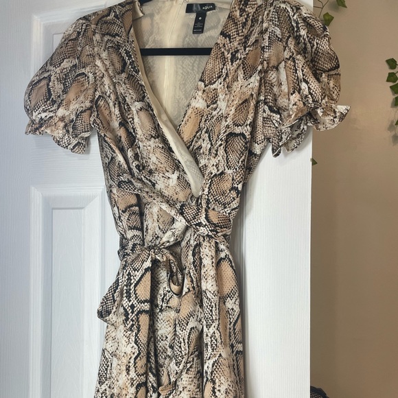 Snake skin print faux wrap dress - Picture 6 of 7